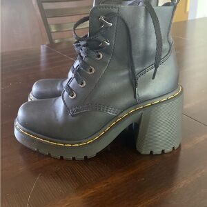 Dr. Martens Black Lace-Up Chunky Boots